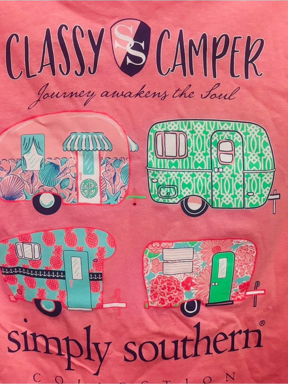 Women’s New Size Small Simply Southern Classy Camper T-Shirt